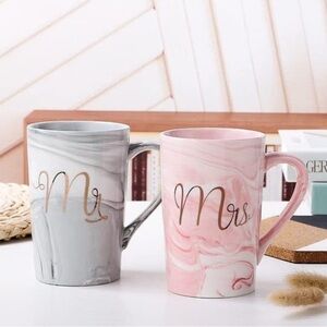 Marble Mr. and Mrs. Mugs Set